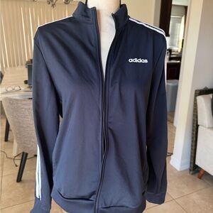 adidas Navy Bomber Jacket with White Stripes